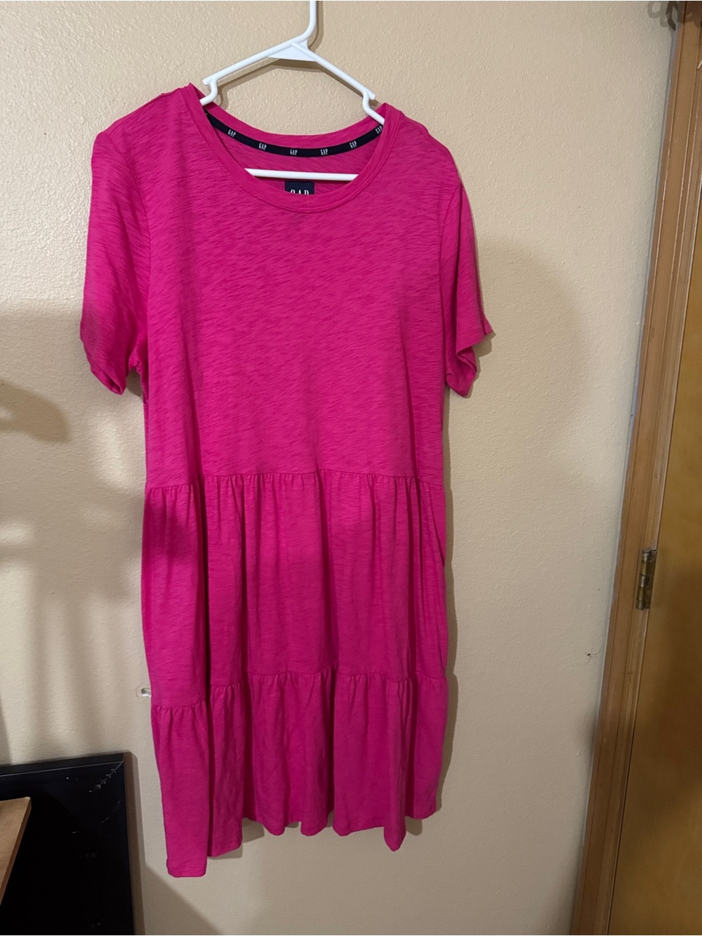 GAP Bright Pink Tiered Knit Dress L